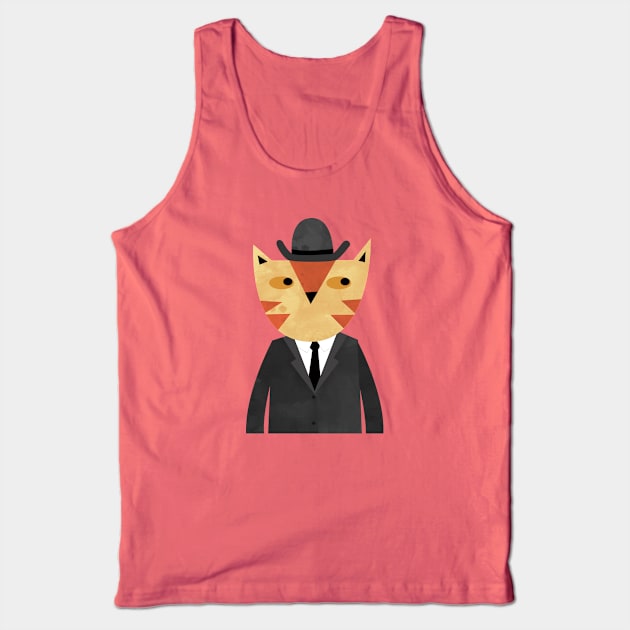 Ginger cat in a Bowler Hat Tank Top by NicSquirrell